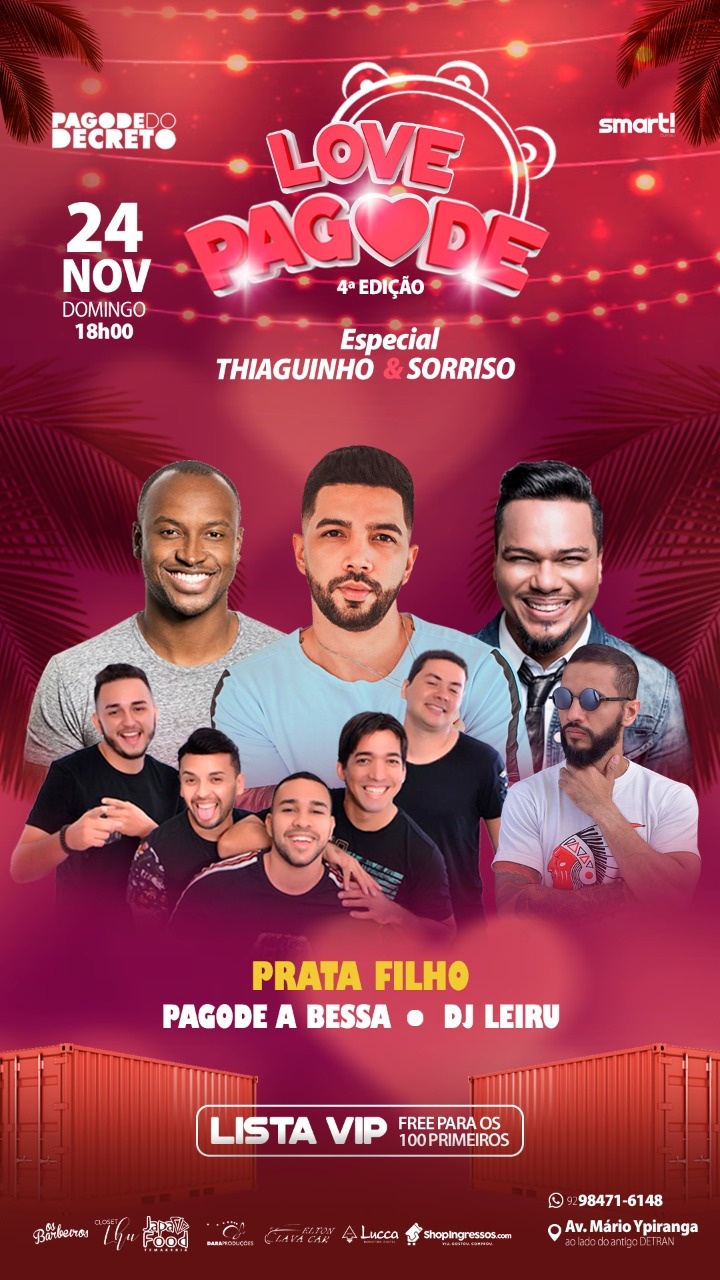 PAGODE DO DECRETO LOVE PAGODE 4ª EDIÇÃO 24 DE NOVEMBRO Sympla